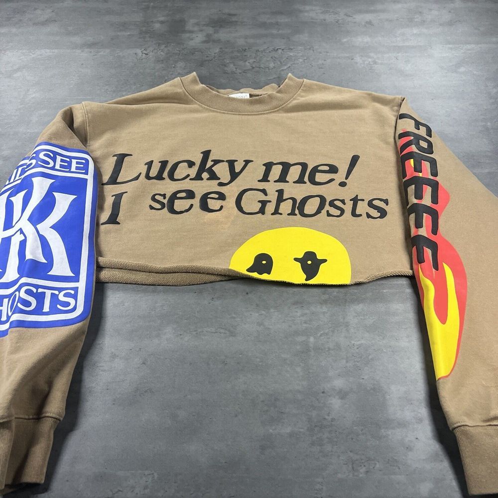 Kids See Ghosts CPFM Lucky Me I See Ghosts Camp Flog Gnaw Crewneck L Cropped